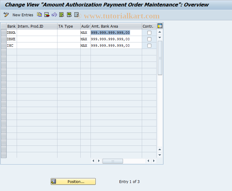 SAP TCode F9POAUTH - BCA: Authorization Group Order