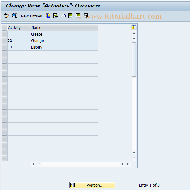 SAP TCode F9S18 - CA Control: Activities