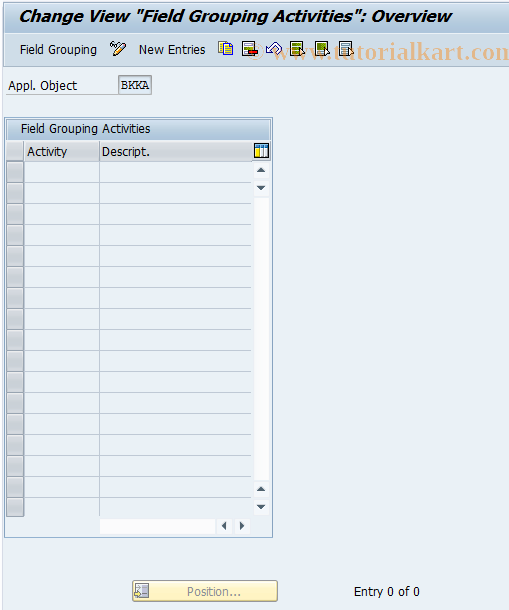 SAP TCode F9S19 - CA Control: Field Mod. per Activity