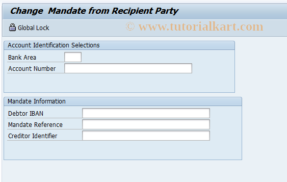 SAP TCode F9SEPA_DB2 - Change Mandate for Recipient Party