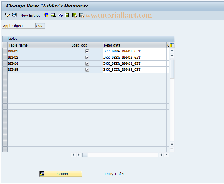 SAP TCode F9SL - Condition Control: Assign. Table<->FuMod.