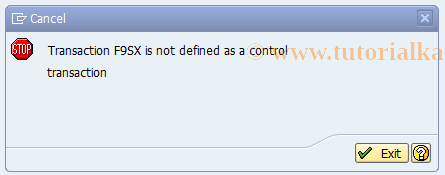 SAP TCode F9SX - BCA Control: External Applications