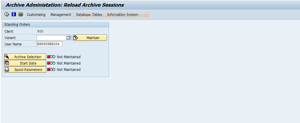 SAP TCode F9T7 - Reloading Standing Orders