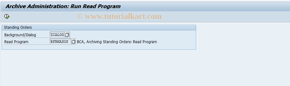 SAP TCode F9T8 - Reading Standing Order Archives