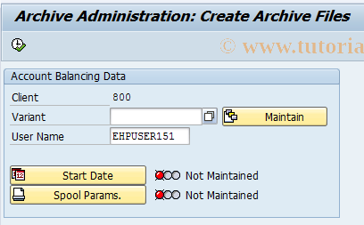 SAP TCode F9TF - Archiving Account Balancing Data