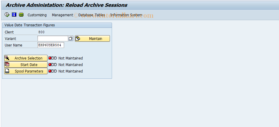 SAP TCode F9TR - Reloading Value Date Transaction Figures