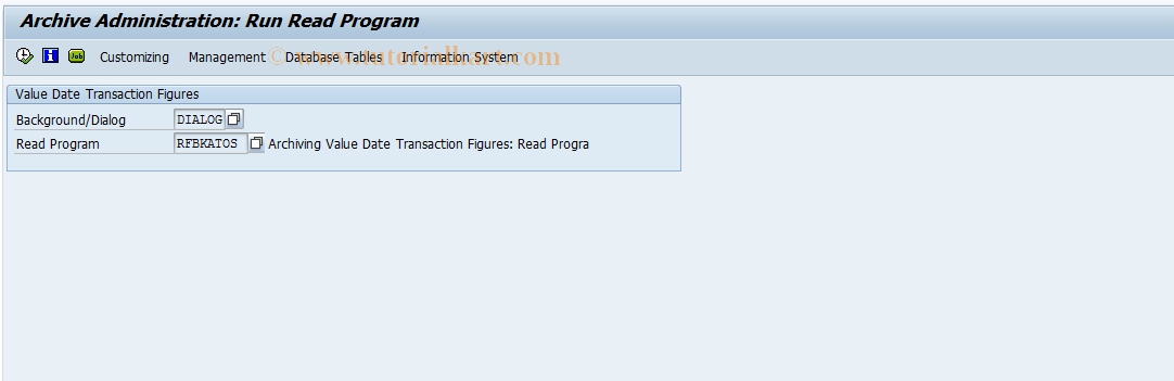 SAP TCode F9TS - Reading Valuation Date Transaction Figs.Archives