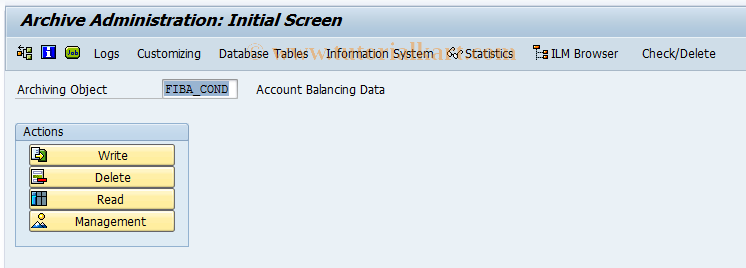 SAP TCode F9TY - Admin. of Condition Archives