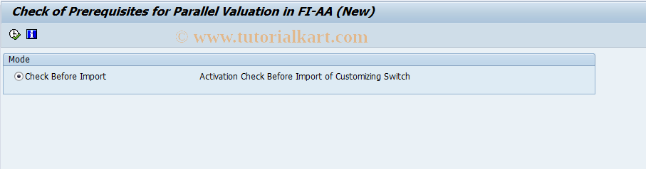 SAP TCode FAA_CHECK_ACTIVATION - Check If Can Be Activated