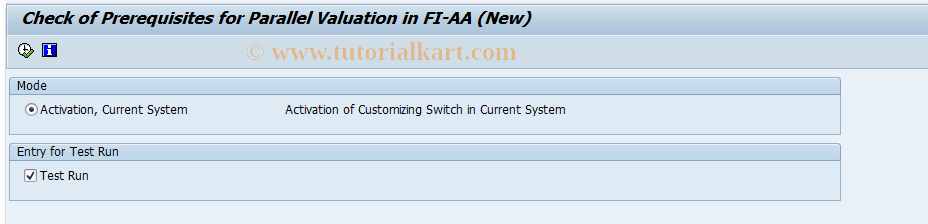SAP TCode FAA_DO_ACTIVATION - Check and Activation