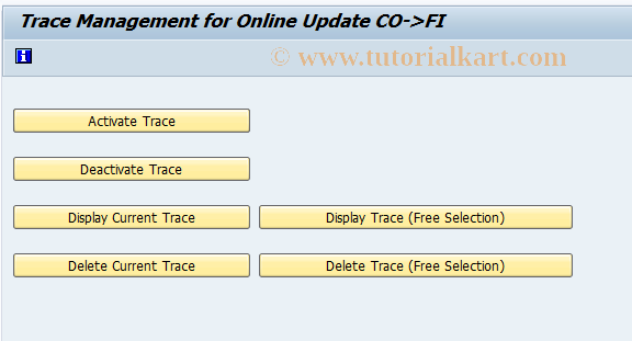 SAP TCode FAGLCOFITRACEADMIN - Administr. of Trace for OnlineUpdate