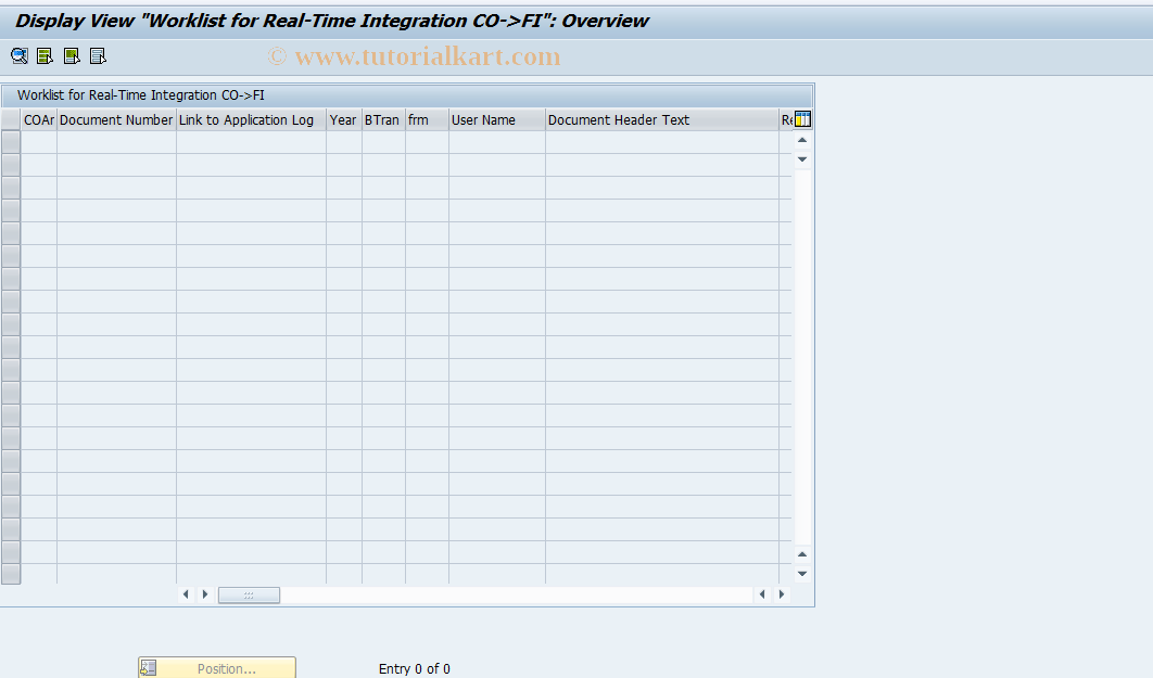SAP TCode FAGLCOFIWRKLSTDISP - Display Worklist
