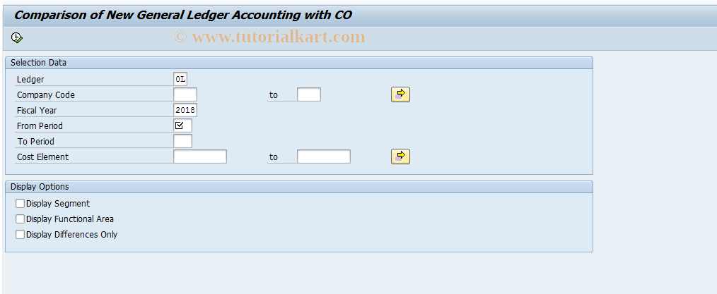 SAP TCode FAGLCORC - CO - FI Reconciliation