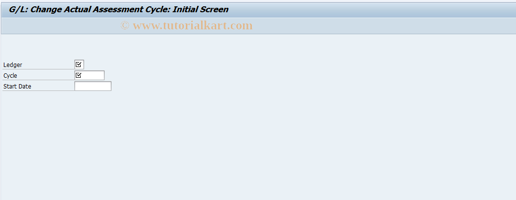 SAP TCode FAGLGA12 - General Ledger: Change Actual Assessmt