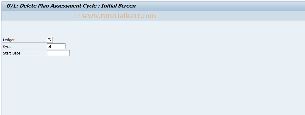 SAP TCode FAGLGA2A - Gen. Ledger: Delete Plan Assessment