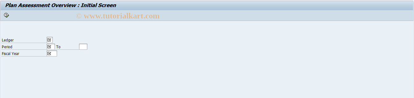 SAP TCode FAGLGA2C - Gen. Ledger: Plan Assessmt Overview