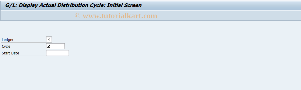 SAP TCode FAGLGA33 - Gen. Ledger:Display Actual Distribution