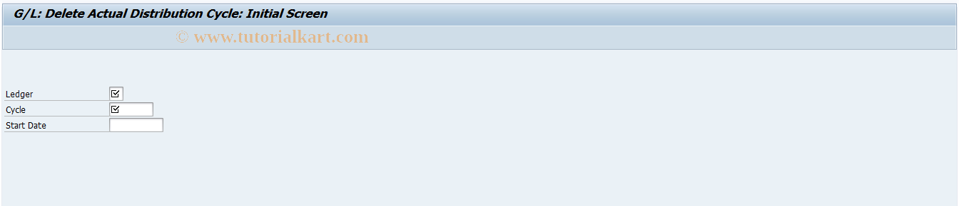 SAP TCode FAGLGA34 - Gen. Ledger: Delete Actual Distribution