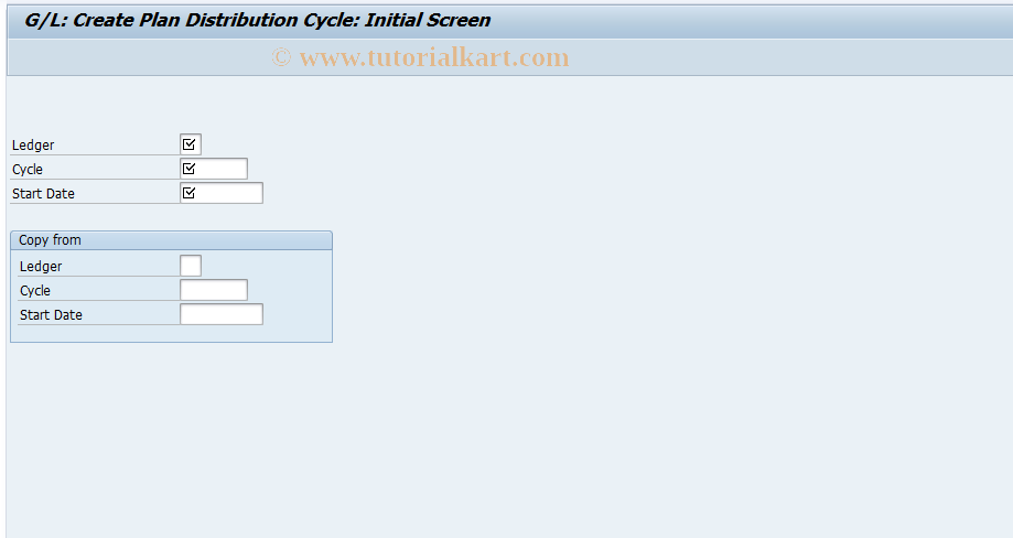 SAP TCode FAGLGA47 - Gen. Ledger:Create Plan Distribution