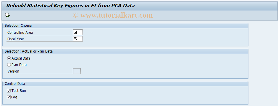 SAP TCode FAGLSKF8 -  Statistical Key Figs:Post PCA Subsequently