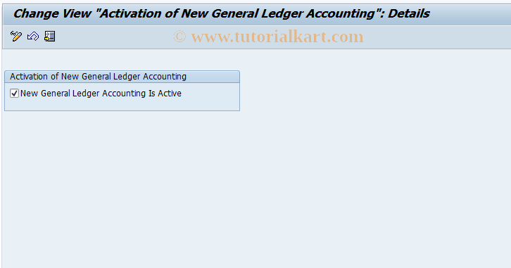 SAP TCode FAGL_ACTIVATION - Activation of New G/L Accounting