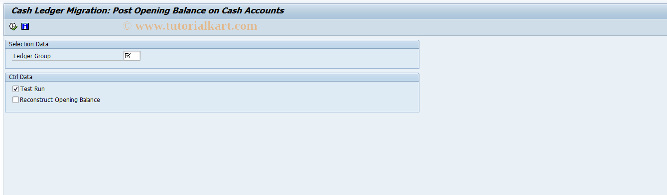 SAP TCode FAGL_CL_MIG_OB - Opening Balance in the Cash Ledger