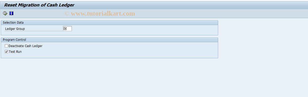 SAP TCode FAGL_CL_MIG_RESET - Reset Migration of Cash Ledger