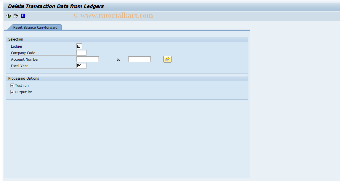 SAP TCode FAGL_DEL - Delete Transaction Data from Ledger
