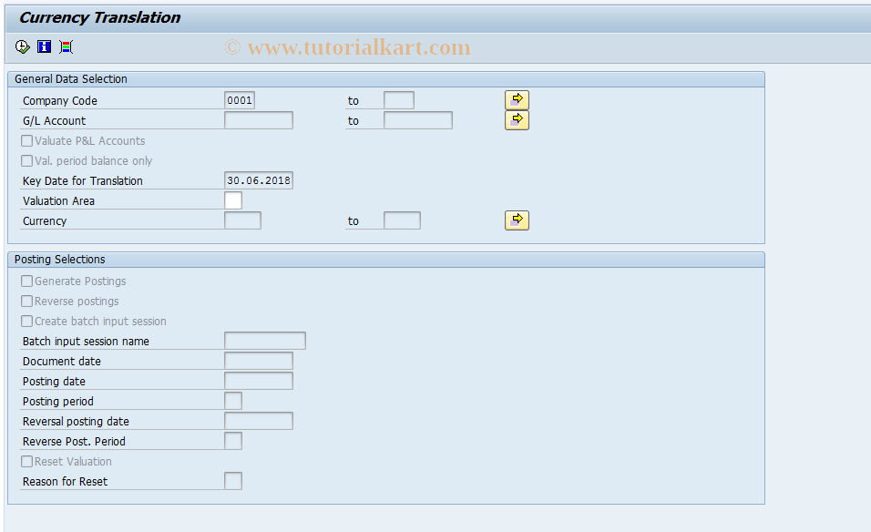 SAP TCode FAGL_FC_TRANS - Currency Translation of Balances