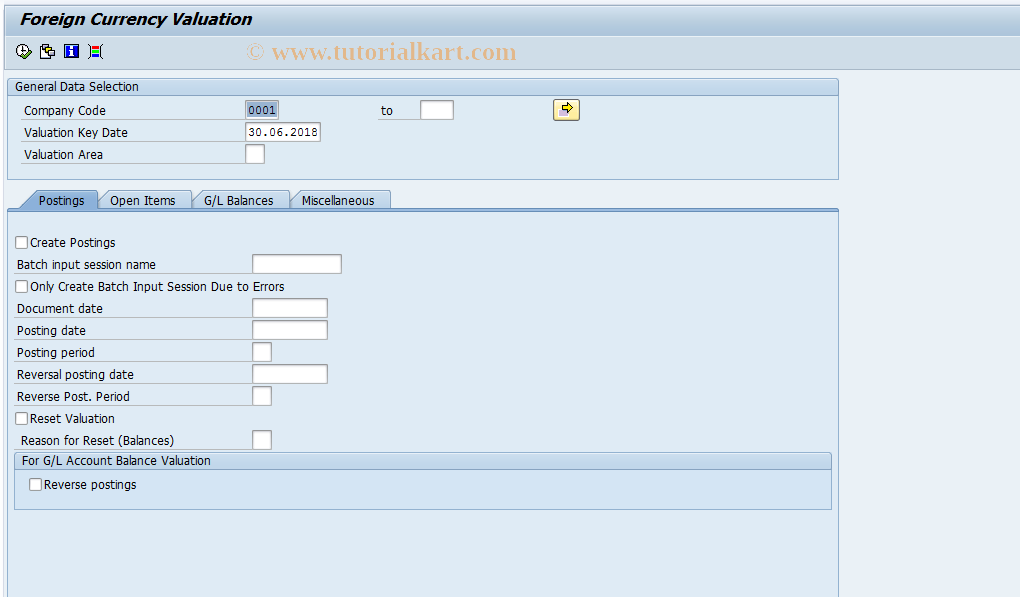 SAP TCode FAGL_FC_VAL - Foreign Currency Valuation