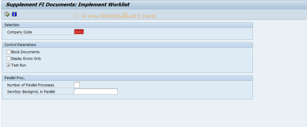 SAP TCode FAGL_MIG_FICHAT - Subseq. Posting: FI Documents (Selection)