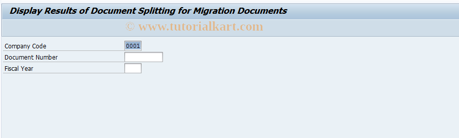 SAP TCode FAGL_MIG_SHOW_SPL - Display Document Splitting Result