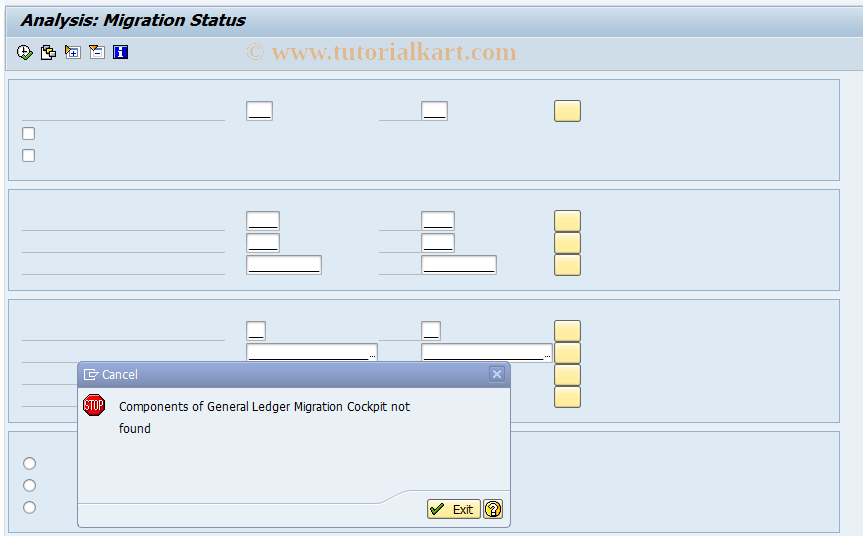 SAP TCode FAGL_MIG_STATUS - Analysis: Migration Status