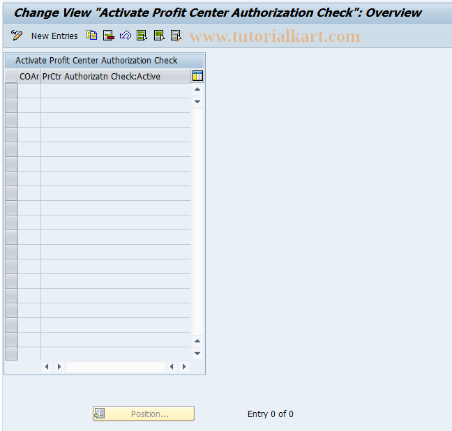 SAP TCode FAGL_PRCTR_AUTH - Activation of PrCtr Authorization Check