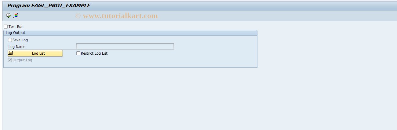 SAP TCode FAGL_PROT_EXAMPLE - Log Storage