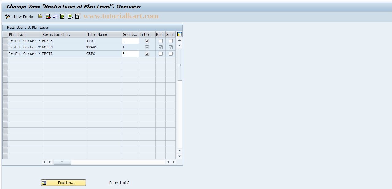 SAP TCode FAGL_REORG_CUST1 - Obsolete: Restrictions at Plan Level