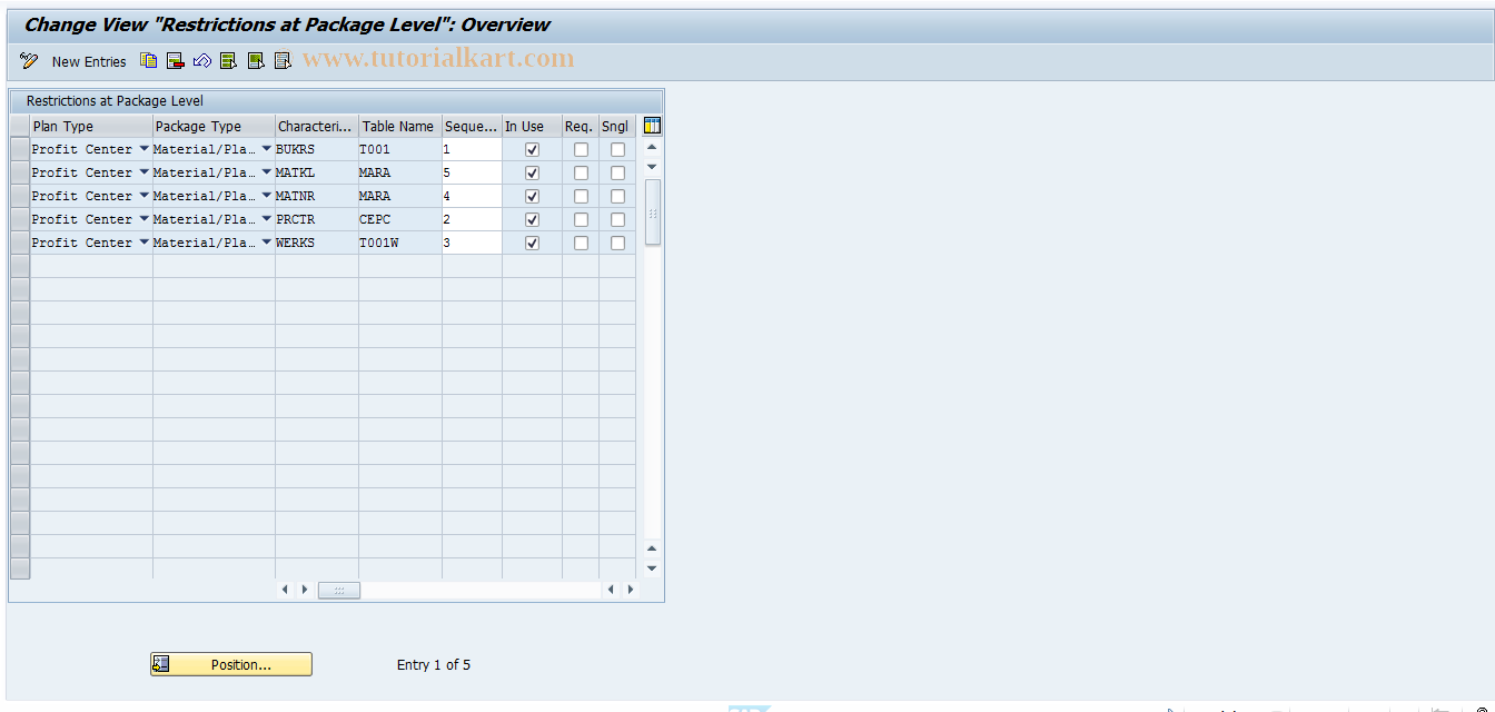 SAP TCode FAGL_REORG_CUST2 - Obsolete:Restrictions at Package Lvl