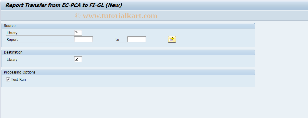 SAP TCode FAGL_RMIGR - Report Trnsfr: EC-PCA to FI-GL (New)