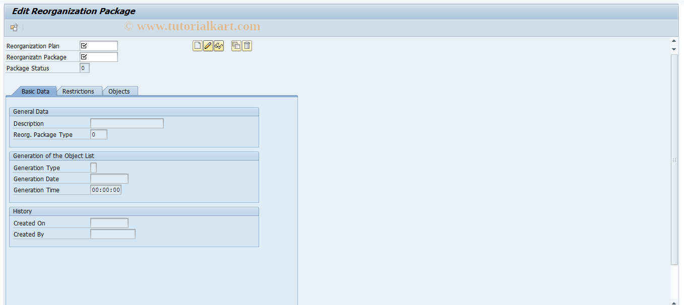 SAP TCode FAGL_RPACK - Obsolete:Edit Reorganization Package