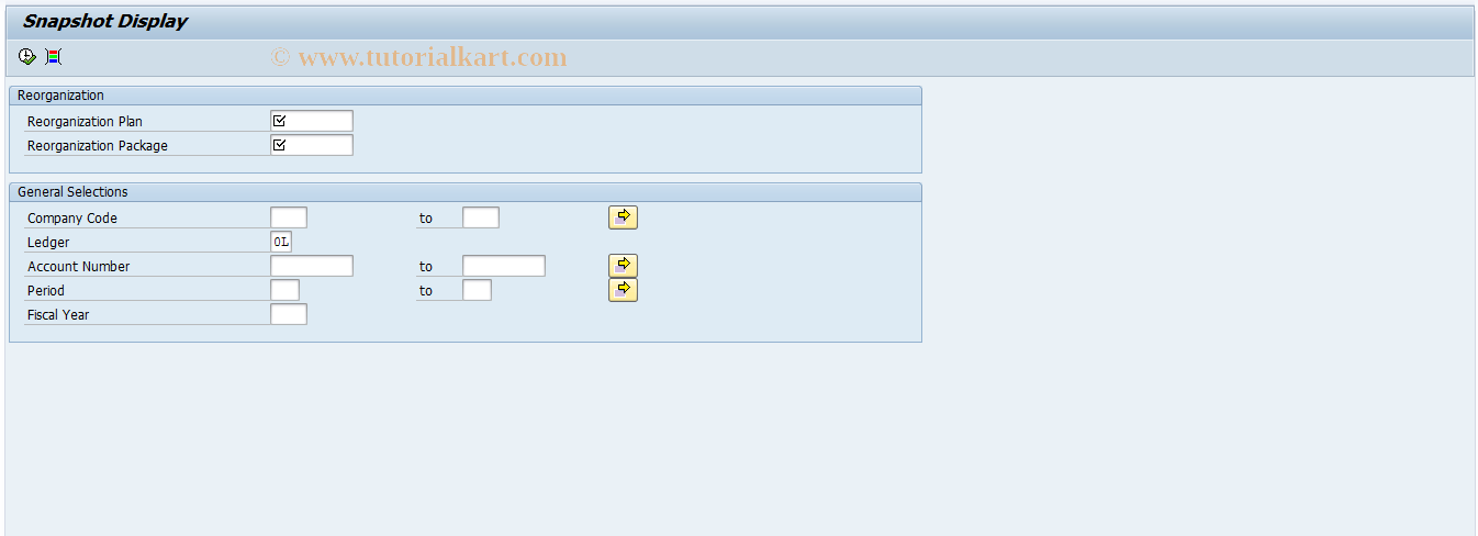 SAP TCode FAGL_RSNAPSHOW - Obsolete: Reorganization : Display Snapshot