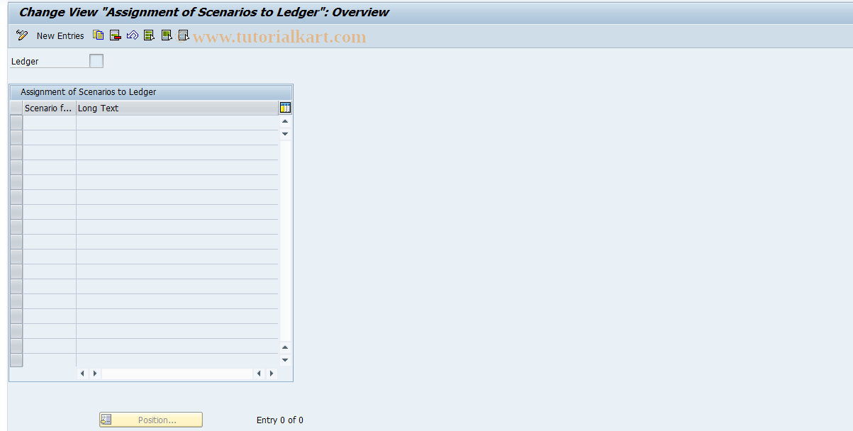 SAP TCode FAGL_SCENARIO_ASSIGN - Scenario Assignment for Ledger