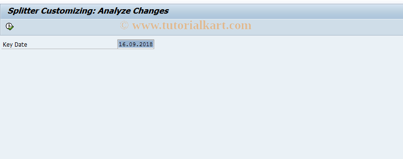 SAP TCode FAGL_SCVA - Splitter Customizing:Analyze Changes