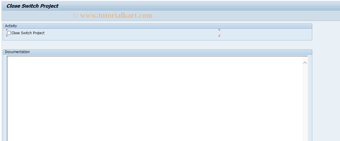 SAP TCode FAGL_SLL_900_FINISH - Close Switch Project