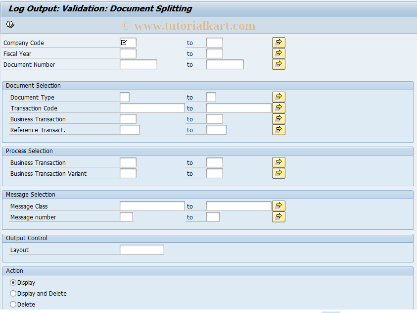 SAP TCode FAGL_VAL_LOG - Analysis: Validation Log