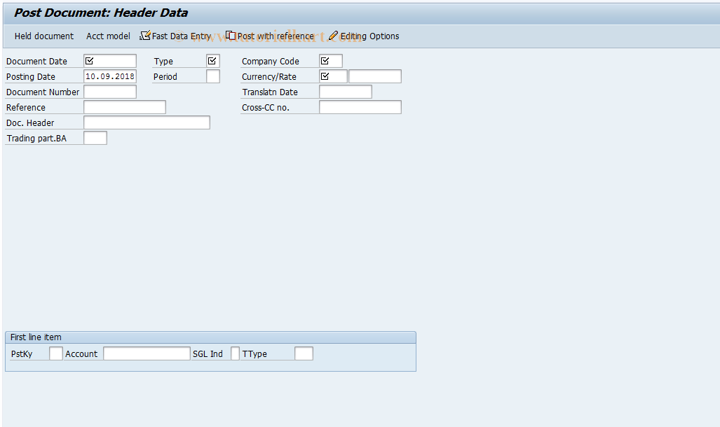 define posting key tcode in sap