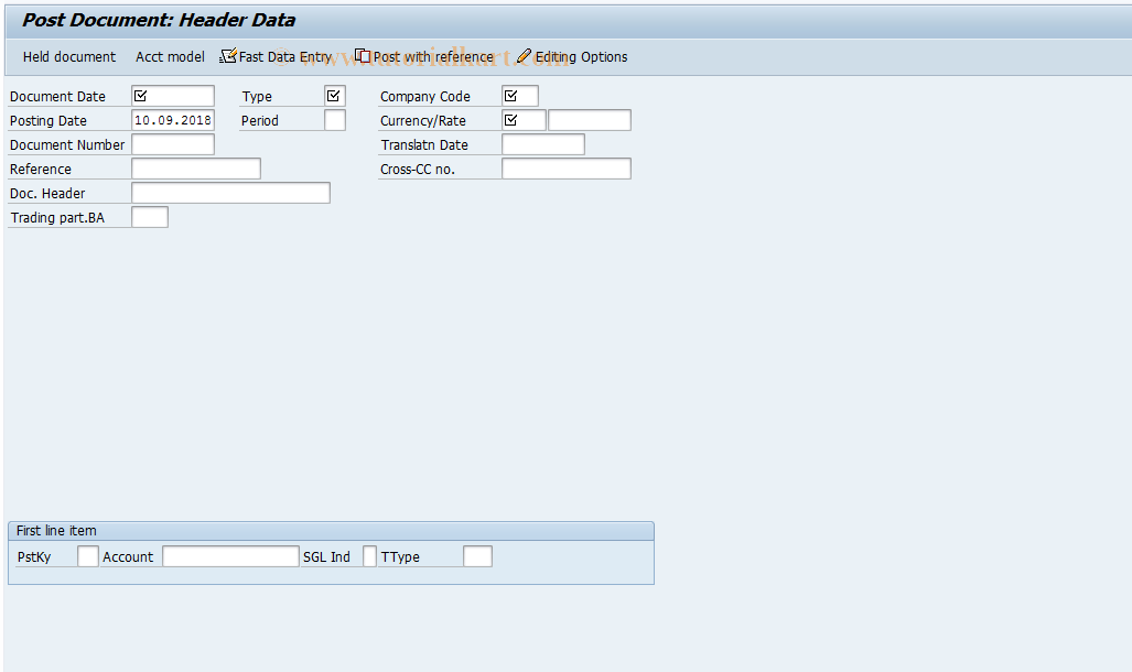 SAP TCode FB01 - Post Document