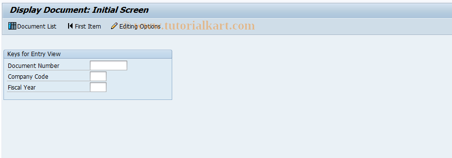 SAP TCode FB03 - Display Document