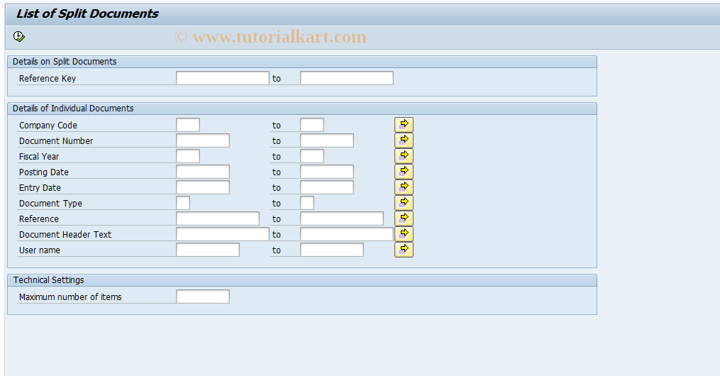 SAP TCode FB03S - Display Split Documents