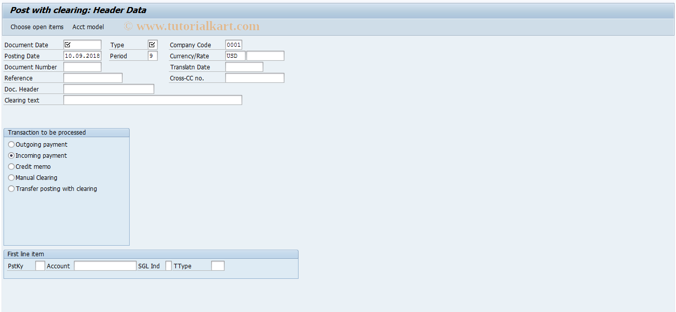 SAP TCode FB05_OLD - Post with clearing