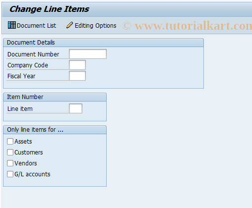 SAP TCode FB09 - Change Line Items
